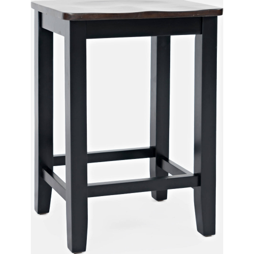 Asbury Park Backless Saddle Counter Stool in Brown & Black (Set of 2)